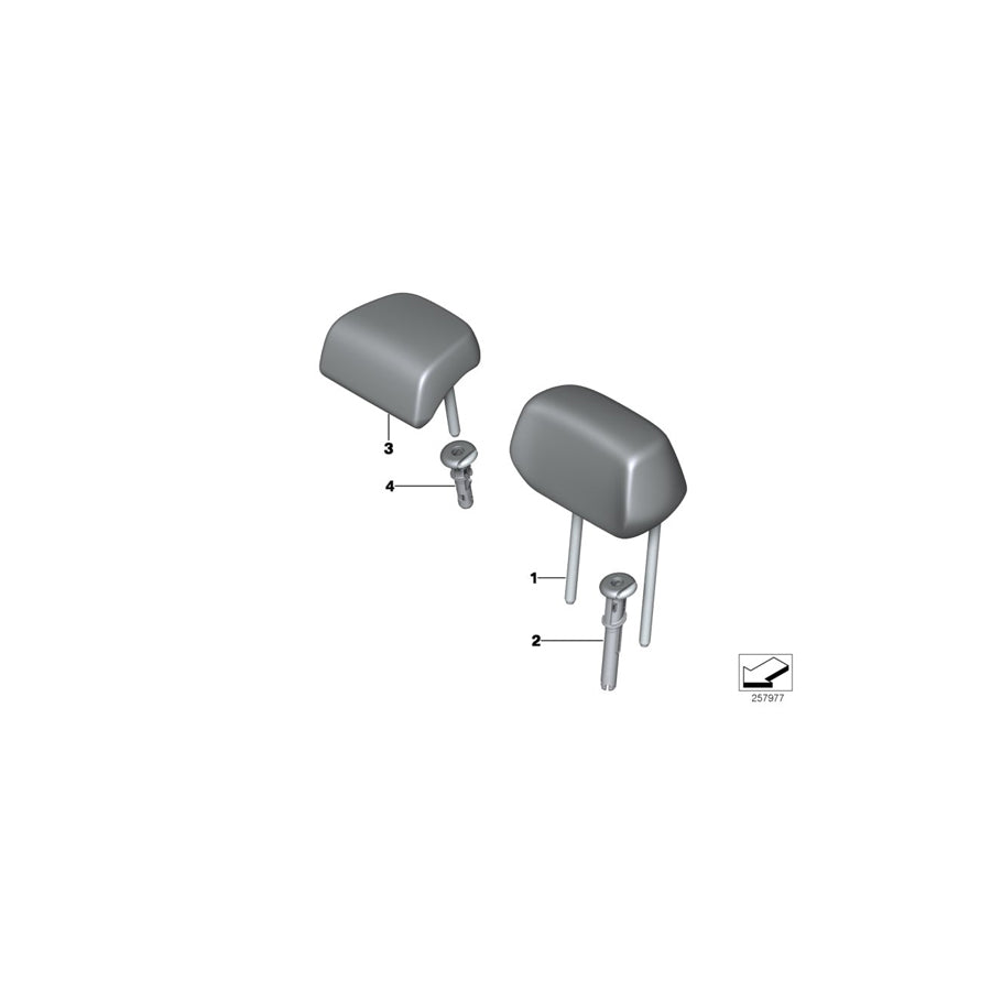 Genuine BMW 52209108313 F40 F44 Guide, Headrest SCHWARZ (Inc. 118i, 228iX & 218i) | ML Performance EU Car Parts
