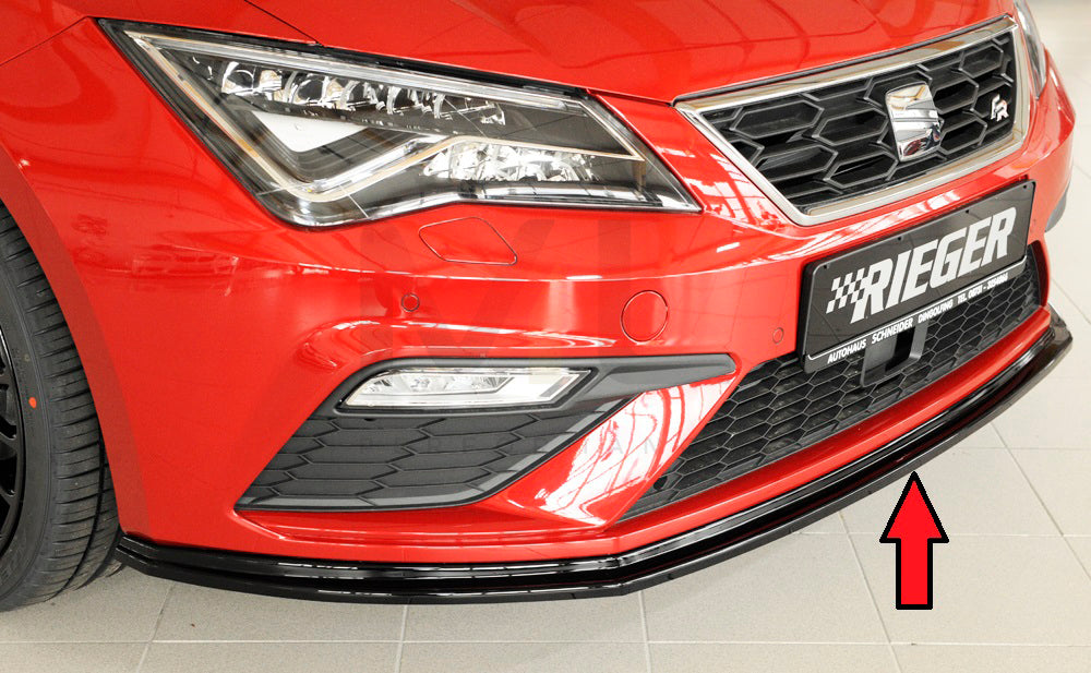 Rieger 00088131 SEAT 5F Front Splitter (Leon FR & Leon Cupra) 1 | ML Performance EU Car Parts