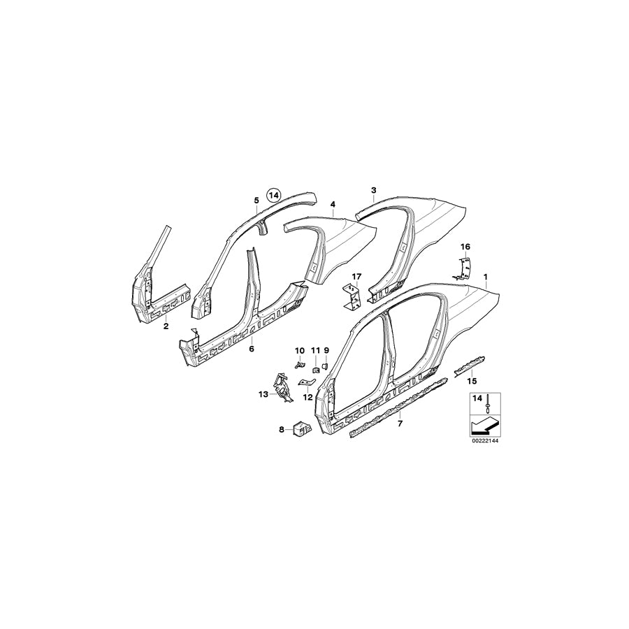 Genuine BMW 41217111353 E61 E60 Crash Box, Left (Inc. 528xi, 535i & 550i) | ML Performance EU