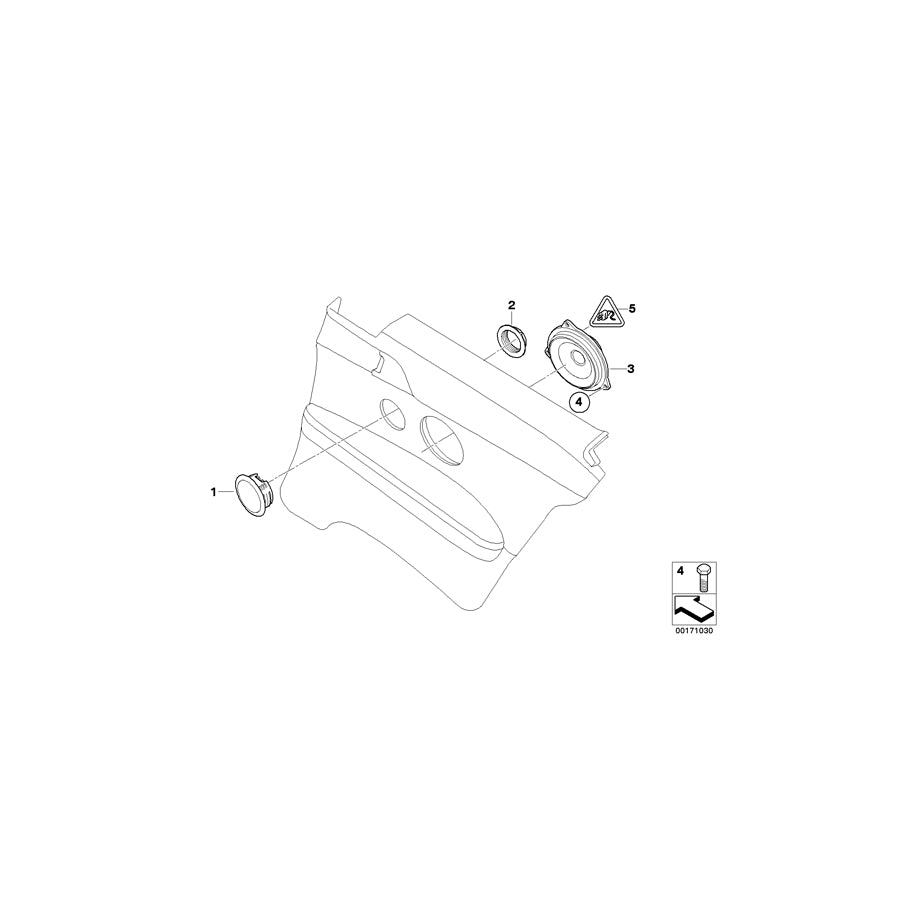 Genuine BMW 65139130441 E88 Top-Hifi Loudspeaker Tweeter SCHWARZ (Inc. 128i, 125i & 123d) | ML Performance EU Car Parts