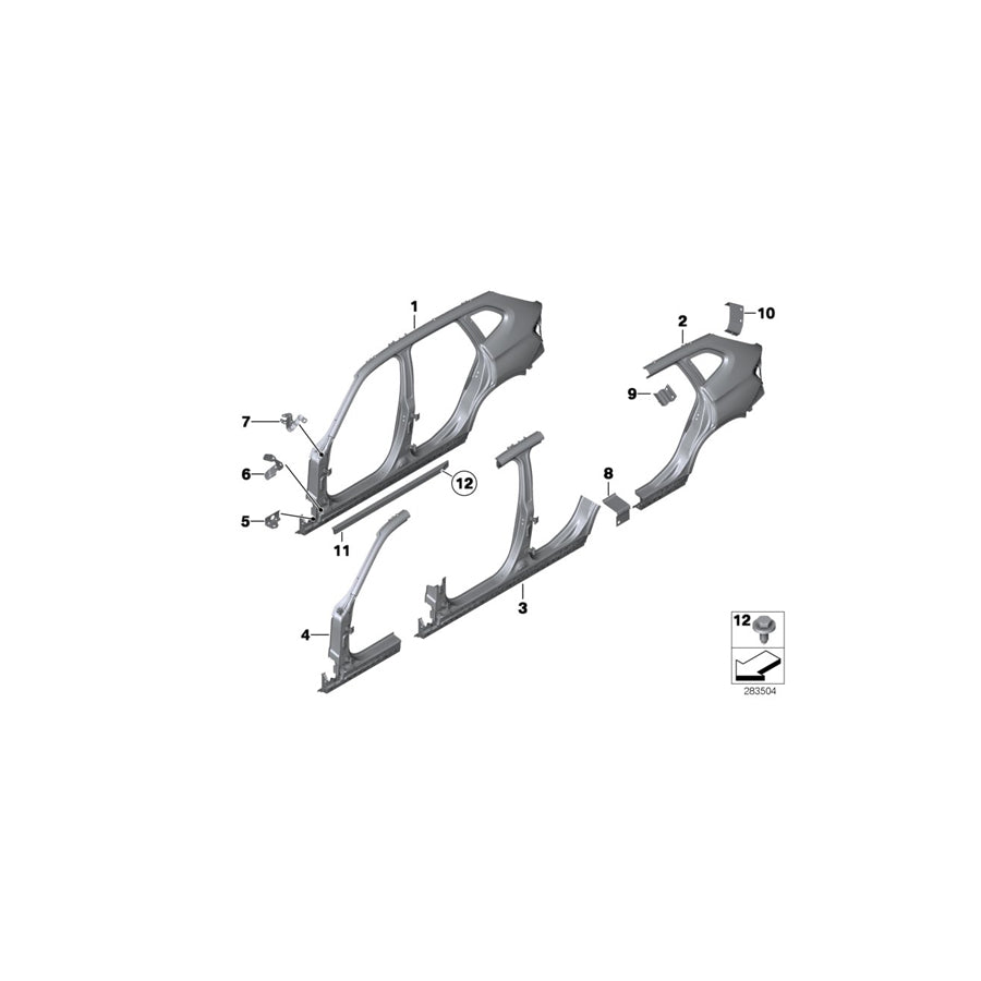Genuine BMW 41217275586 E84 Reinforcement Plate, C-Pillar, Left (Inc. X1 18d, X1 28iX & X1 25iX) | ML Performance EU