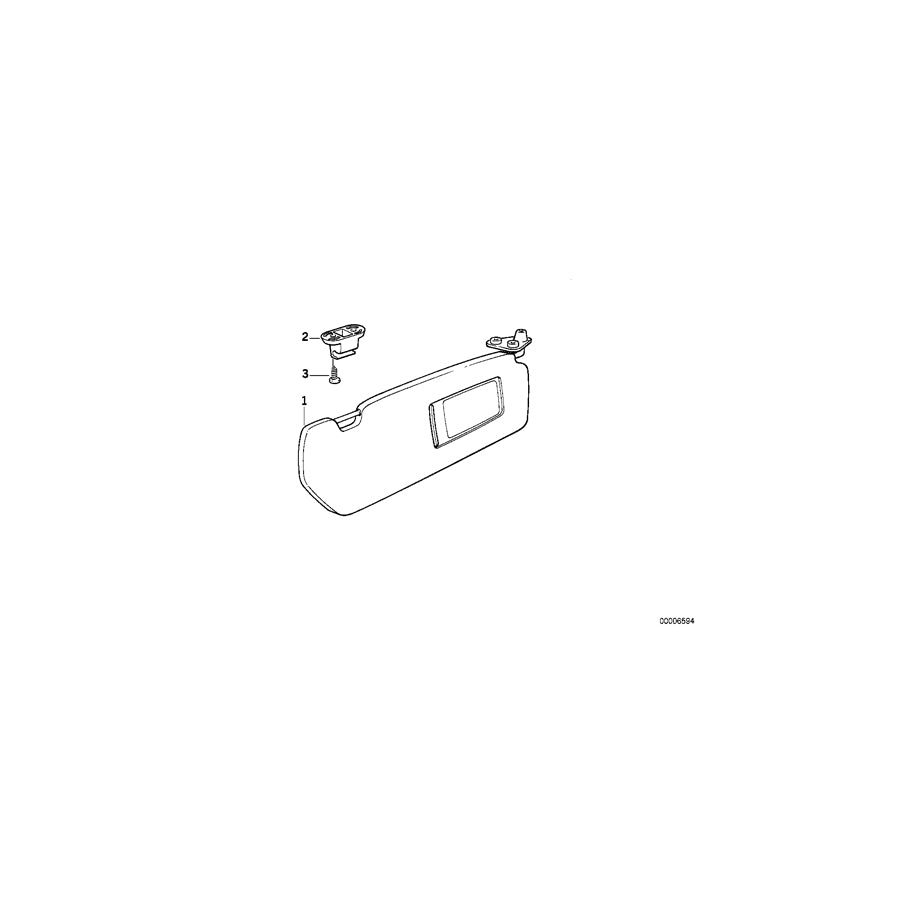 Genuine BMW 51168173474 E36 Sun Visor With Mirror-Covering Right HELLBEIGE (Inc. 320i, 318tds & 318is) | ML Performance EU Car Parts