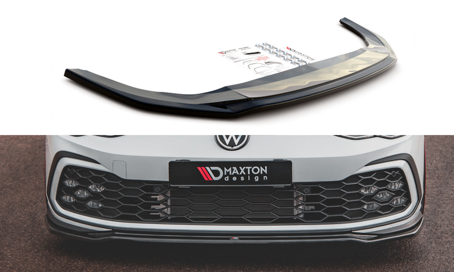 Maxton Design VW-GO-8-GTI-FD4T Front Splitter V.4 Volkswagen Golf GTI / R-Line MK8 | ML Performance EU Car Parts