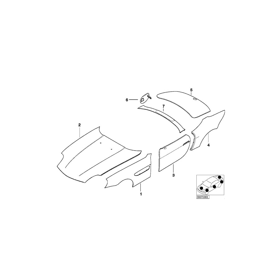 Genuine BMW 41357011670 E52 Side Panel, Front Right (Inc. Alpina V8 & Z8) | ML Performance EU