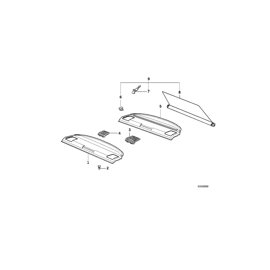 Genuine BMW 51468183444 E36 Rear Window Shelf GRAU (Inc. 325i, 328i & 318is) | ML Performance EU Car Parts
