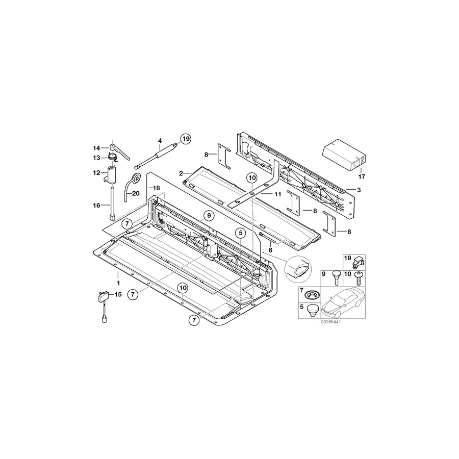 Genuine BMW 54318236839 E46 E64 Handle (Inc. 325Ci, 318Ci & 645Ci) | ML Performance EU Car Parts