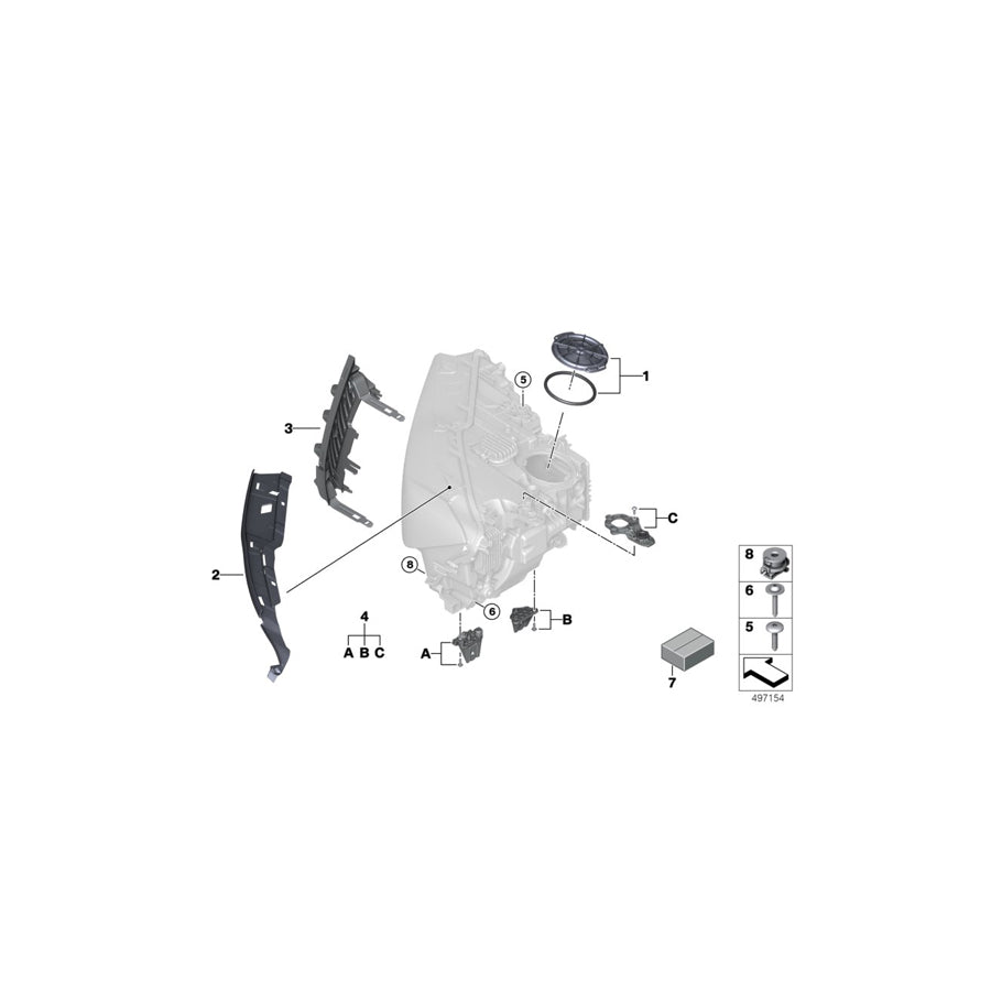 Genuine BMW 63119498414 G11 G12 Set Of Retainers For Headlight, Right (Inc. 740LdX, 750LdX & 730i) | ML Performance EU Car Parts