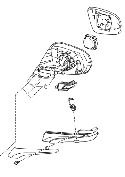 Genuine Lexus 87910-78092 NX Phase 1 O/S Mirror Assembly without the Cap