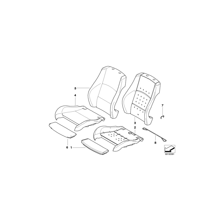 Genuine BMW 52107843515 E90 E91 Cover Backrest Leather Left SCHWARZ (Inc. 316i, 316d & 330d) | ML Performance EU