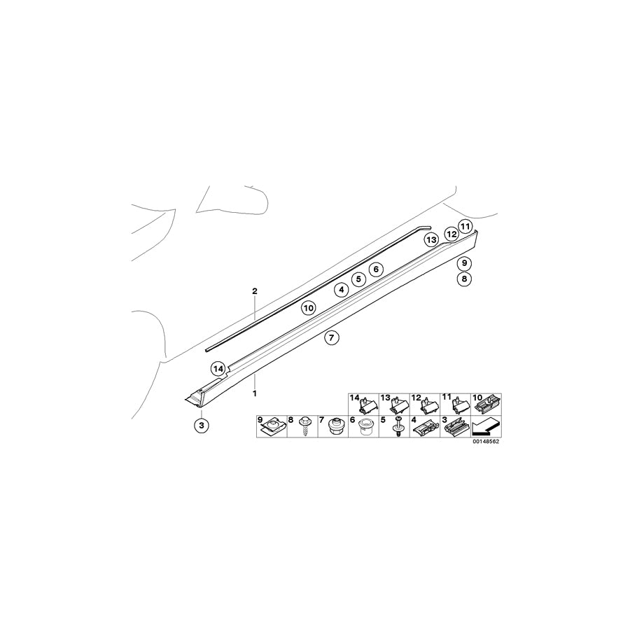 Genuine BMW 51117160451 E66 E67 Clip WEISS (Inc. 745LiS, 760Li & 730Ld) | ML Performance EU