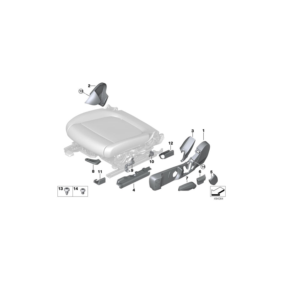 Genuine BMW 52107479528 G16 G02 G01 Cover, Belt Catch Right SCHWARZ (Inc. 320iX, X3 20dX & M340i) | ML Performance EU