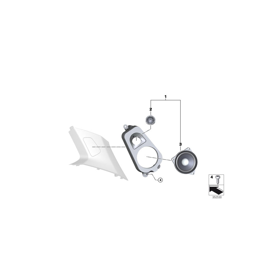 Genuine BMW 65139280455 F16 M Speaker Mount, D-Pillar LINKS (Inc. X6 50iX 4.0, X6 M & X6 40dX) | ML Performance EU Car Parts