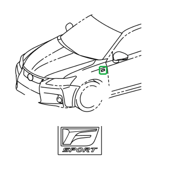 Genuine Lexus 75362-76010 CT Phase 1 N/S F-Sport Wing Badge