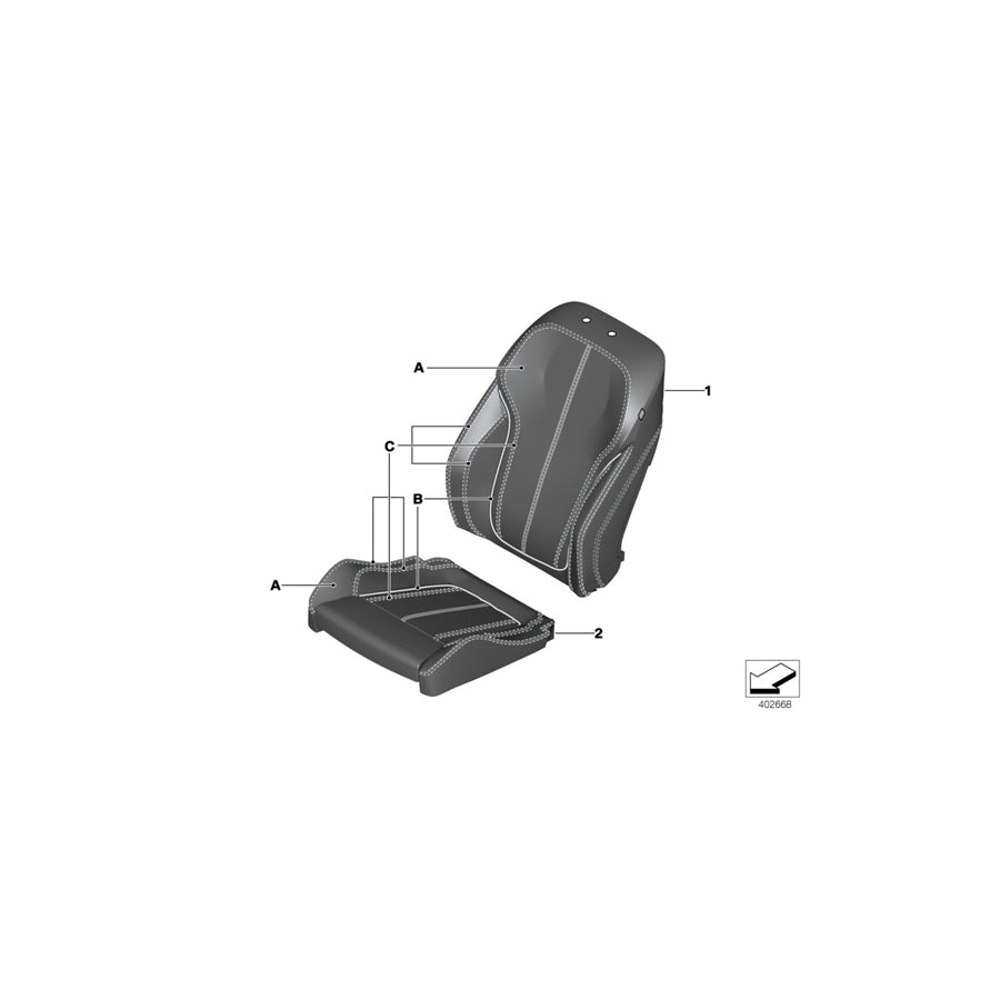 Genuine BMW 52107989451 F15 F16 Leather Cover Sport Backrest Left INDIVIDUAL (Inc. X5 30dX, X6 35iX & X6 30dX) | ML Performance EU