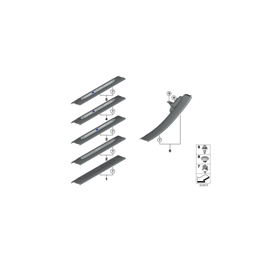 Genuine BMW 51476999466 F44 Cover Strip, Entrance Rear Right SCHWARZ (Inc. M235iX, 228iX & 218i) | ML Performance EU Car Parts