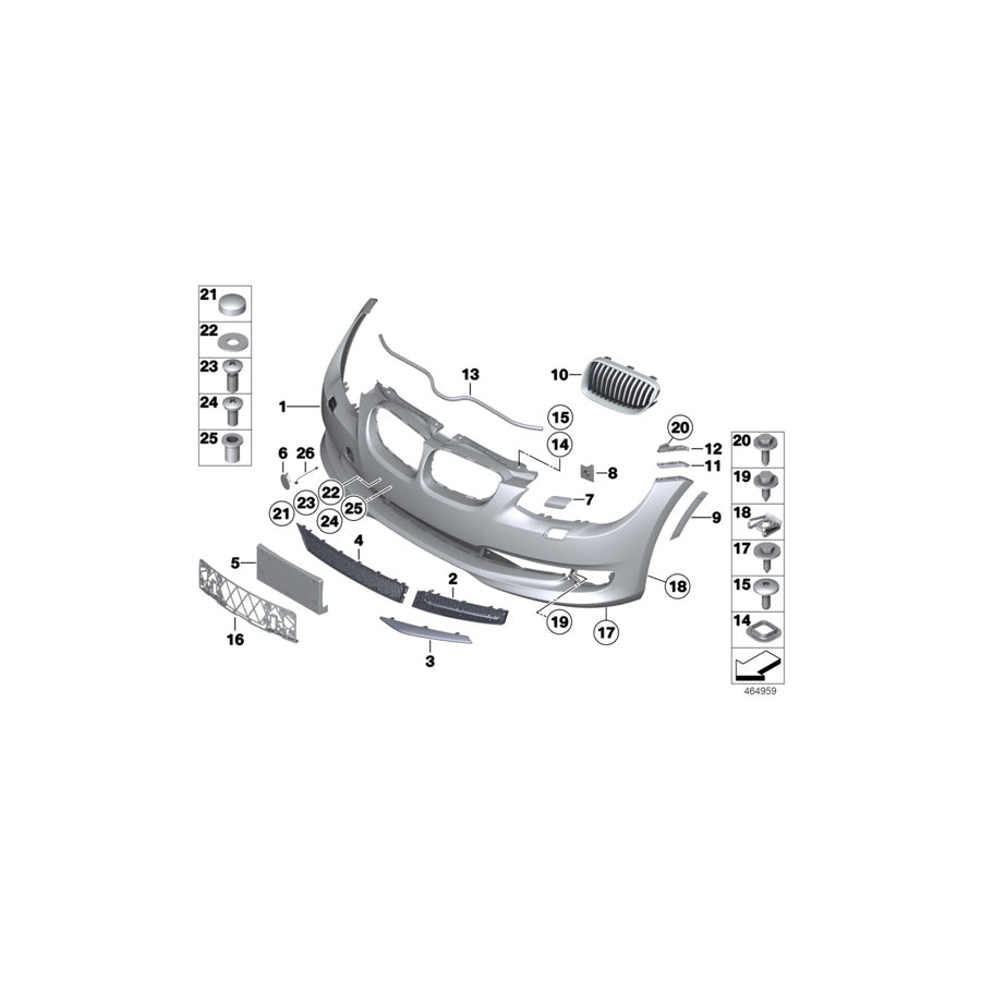 Genuine BMW 51117256083 E92 E93 Trim Cover, Bumper, Primed, Front PDC (Inc. 328xi, 335xi & 335i) | ML Performance EU