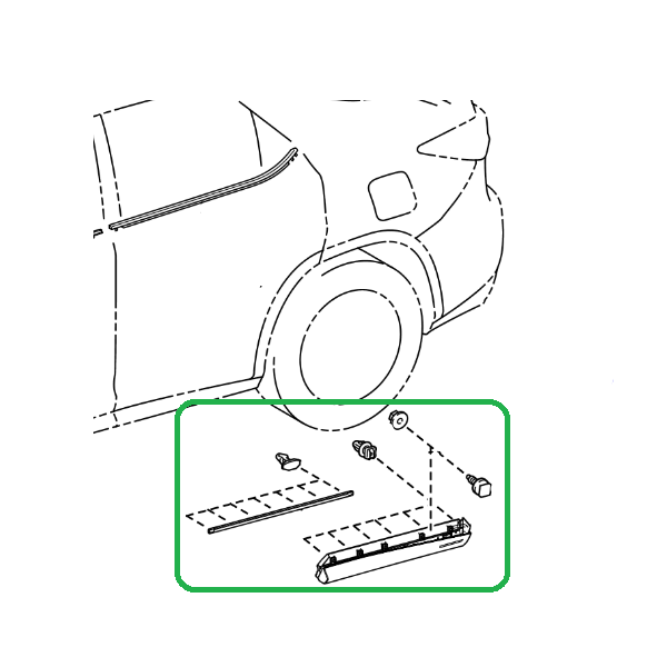 Genuine Lexus 75076-48140 RX Phase 4 N/S/R Lower Door Finishing Trim