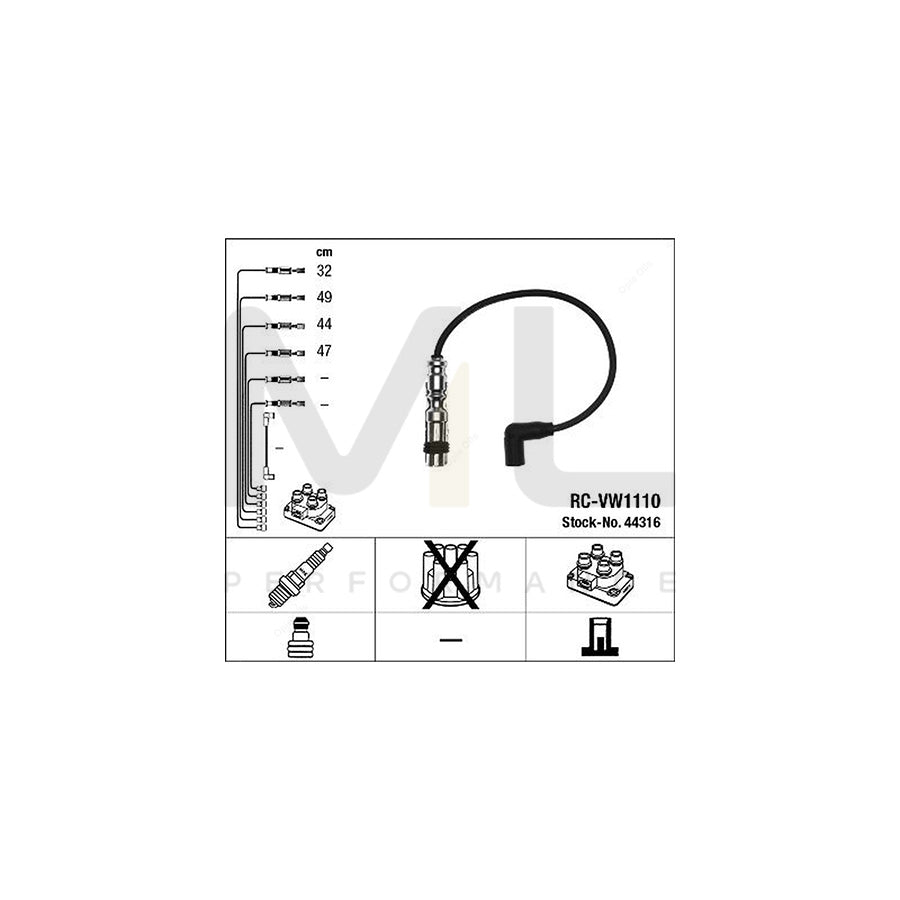 NGK Ignition Cable Kit RC-VW1110 (NGK44316) | ML Car Parts UK | ML Performance