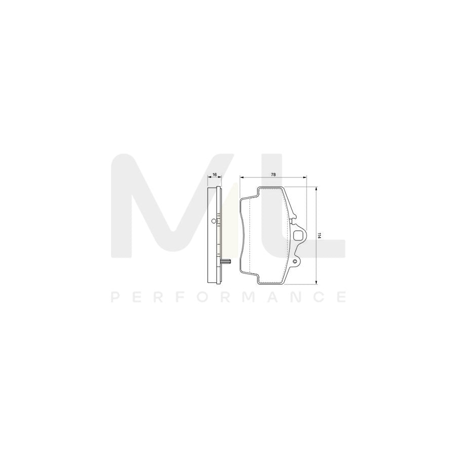 Bosch 0986424615 Brake Pad Set Front Axle, Rear Axle BP344 | ML Performance Car Parts