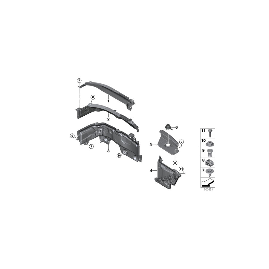 Genuine BMW Mini 51717290814 F39 F55 F56 Bulkhead Lower Section (Inc. 214d, 225iX & 118i) | ML Performance EU Car Parts