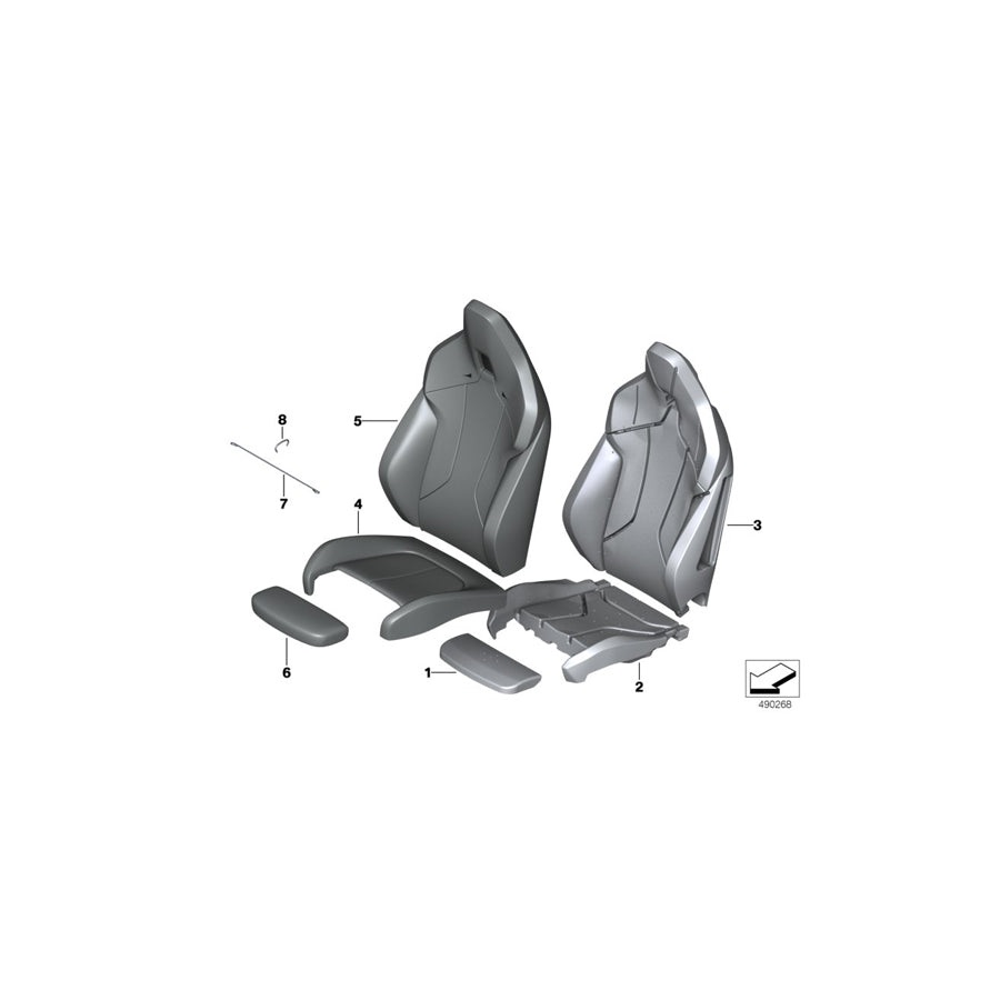 Genuine BMW 52107942051 F44 F39 F40 Cover Thigh Support Leather MAGMAROT (Inc. X2 25iX, X2 18dX & X2 M35iX) | ML Performance EU