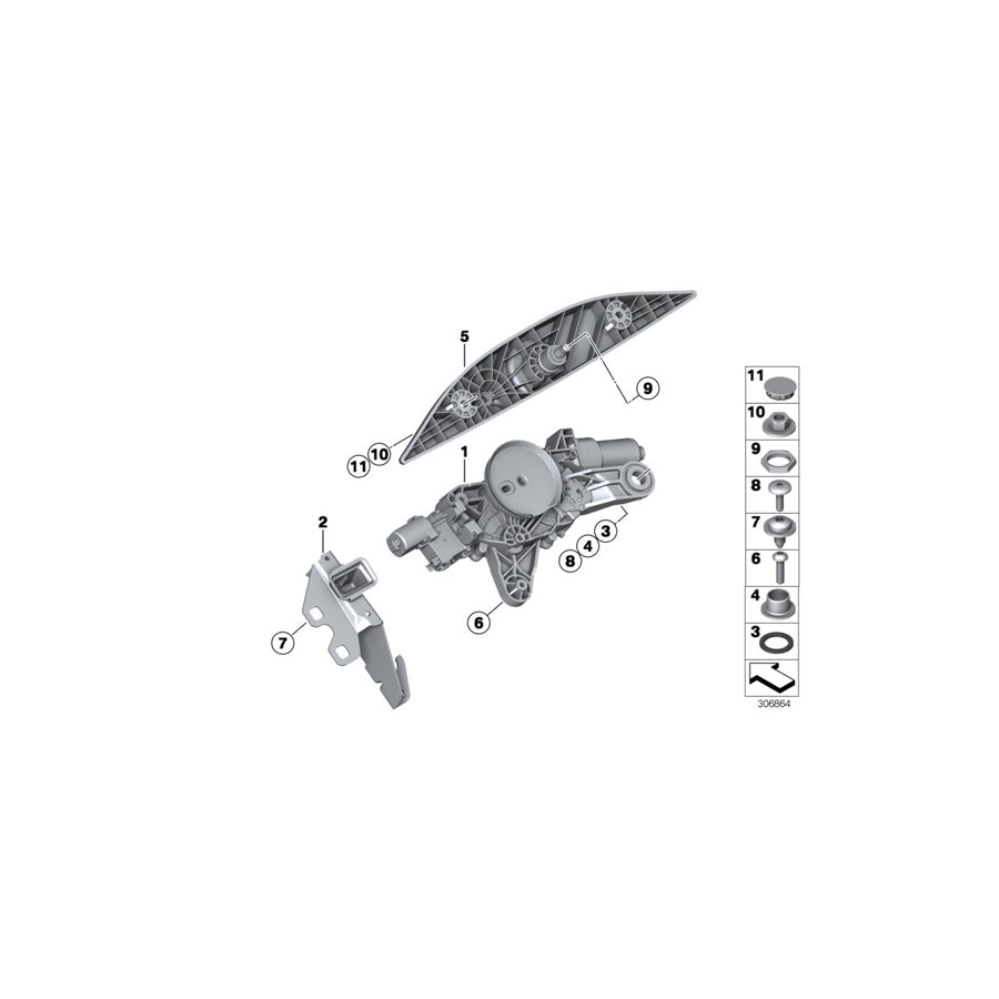 Genuine BMW 61627127070 F31 E61 Damper Ring F Rear Window Wiper Motor (Inc. 328iX, 530xd & 530xi) | ML Performance EU Car Parts