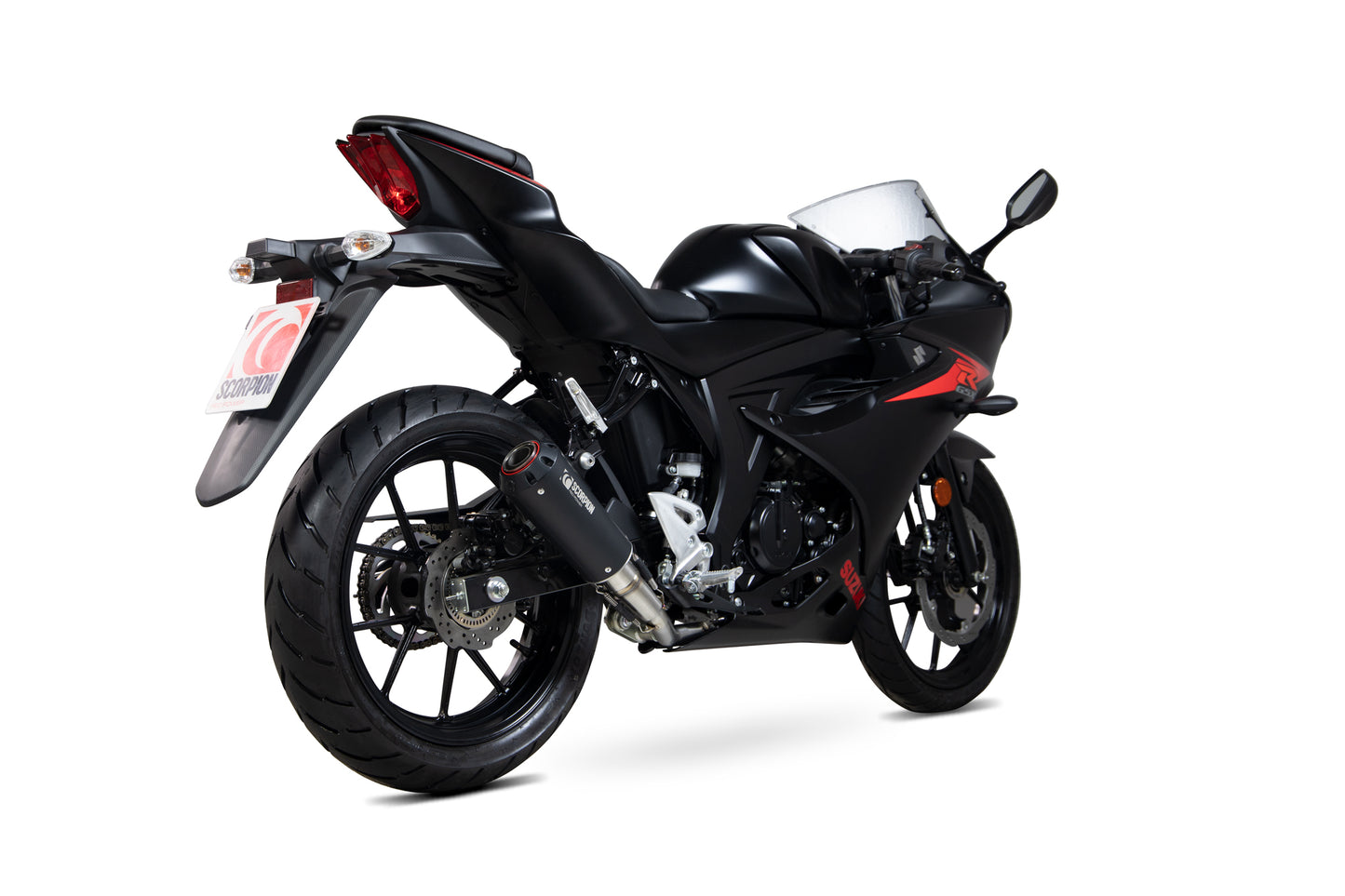 Scorpion PSI121BCER Suzuki Red Power Full System - Black Ceramic Coated Sleeve (GSX-R 125 / GSX-R 150) | ML Performance EU EU