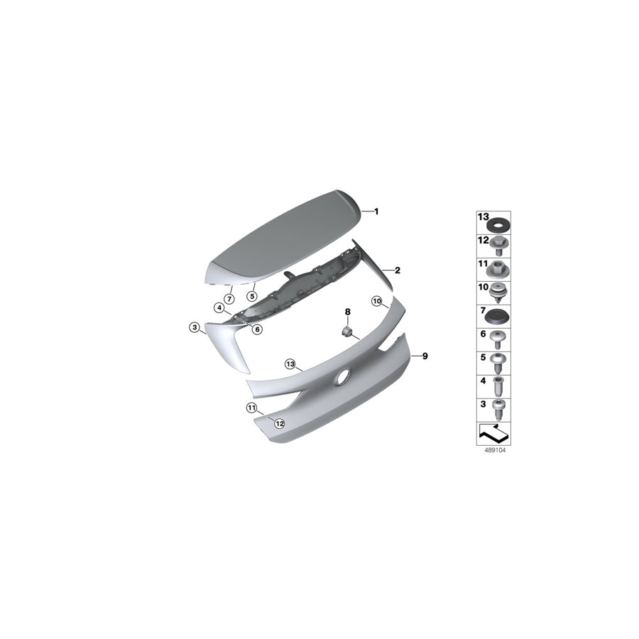 Genuine BMW 51628089914 F39 Rear Spoiler Upper Section Primed -M- (Inc. X2 28i, X2 18i & X2 16d) | ML Performance EU Car Parts