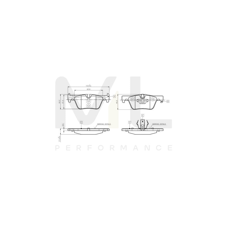 Bosch 0986Tb3144 Brake Pad Set Excl. Wear Warning Contact, With Accessories | ML Performance Car Parts