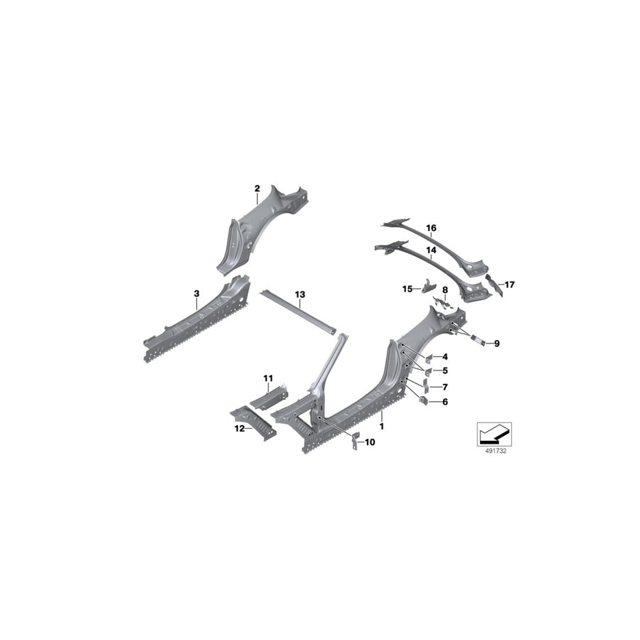 Genuine BMW 41008812543 G29 Bracket, B-Pillar Side Panel, Top Left (Inc. Z4 20i, Z4 30i & Z4 M40i) | ML Performance EU Car Parts