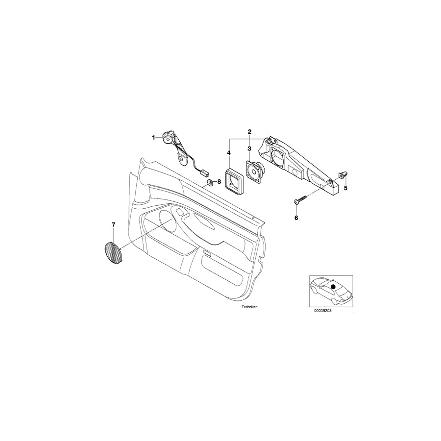 Genuine BMW 65138362540 E39 Right Front Door Loudspeaker Box STEREO / HIFI (Inc. M5, 520i & 535i) | ML Performance EU Car Parts