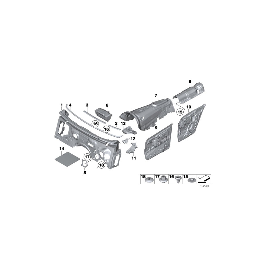 Genuine BMW 51487238848 F07 F07 Sound Insulation, Right Scuttle (Inc. 530d 155kW, 520d & 530d) | ML Performance EU Car Parts