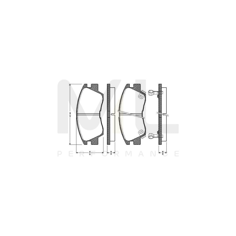 Bosch 0986Tb2154 Brake Pad Set Excl. Wear Warning Contact, With Accessories | ML Performance Car Parts