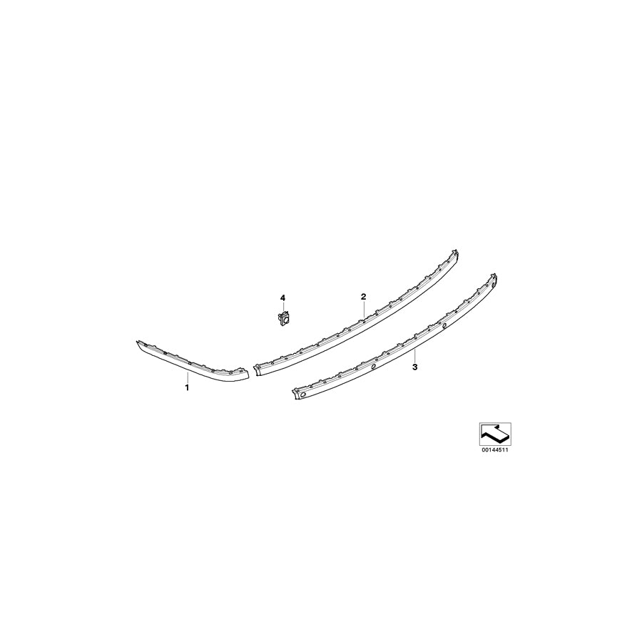 Genuine BMW 51127142221 E65 E66 E67 Protective Mouldings, Center, Primed (Inc. 730d, 745LiS & 730i) | ML Performance EU