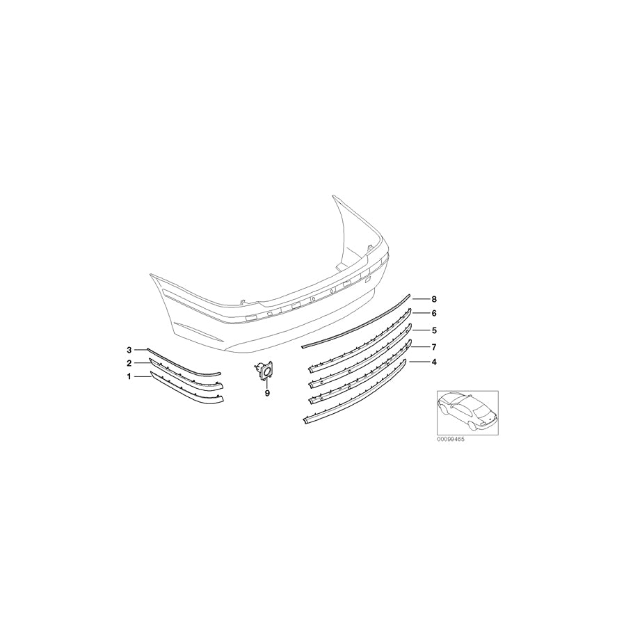 Genuine BMW 51127042568 E65 E66 E67 Protective Mouldings, Center, Primed PDC (Inc. 730d, 745i & 760LiS) | ML Performance EU