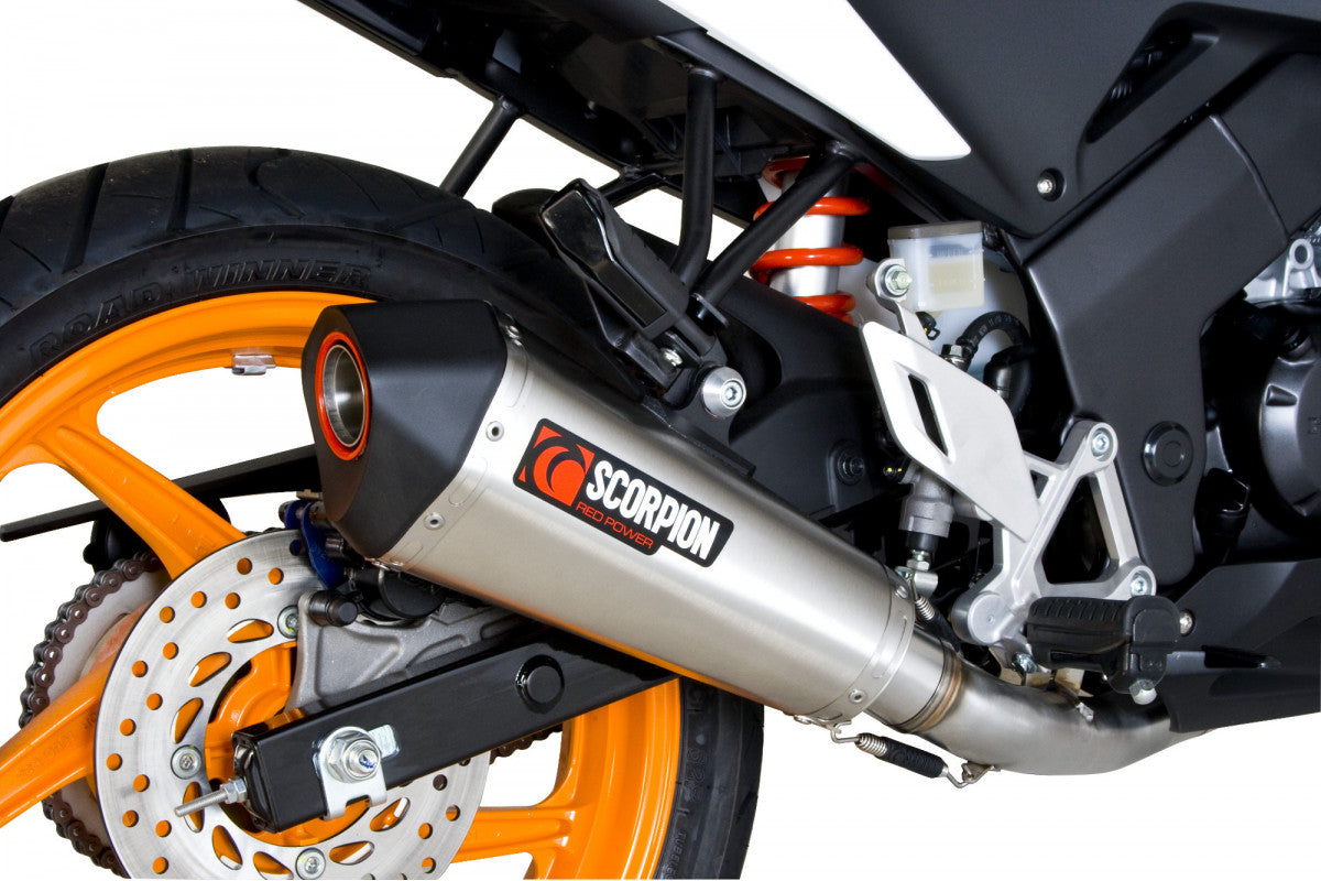 Scorpion RHA151SEO Honda CBR125 R Serket Taper Full System - Brushed Stainless Steel Sleeve | ML Performance EU EU