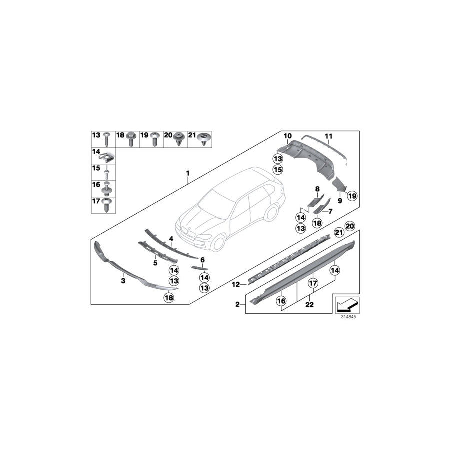 Genuine BMW 51122182370 E70 Side Section, Bumper, Rear Right (Inc. X5 40dX, X5 35iX & X5 50iX) | ML Performance EU
