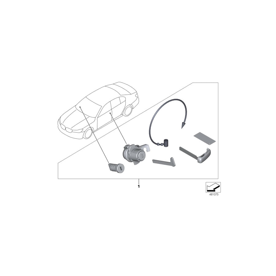 Genuine BMW 51217444578 F90 G07 G16 Set Uniform Locking System, Coded LL - DISPLAYKEY (Inc. X7 50iX, 540iX & 840iX) | ML Performance EU Car Parts