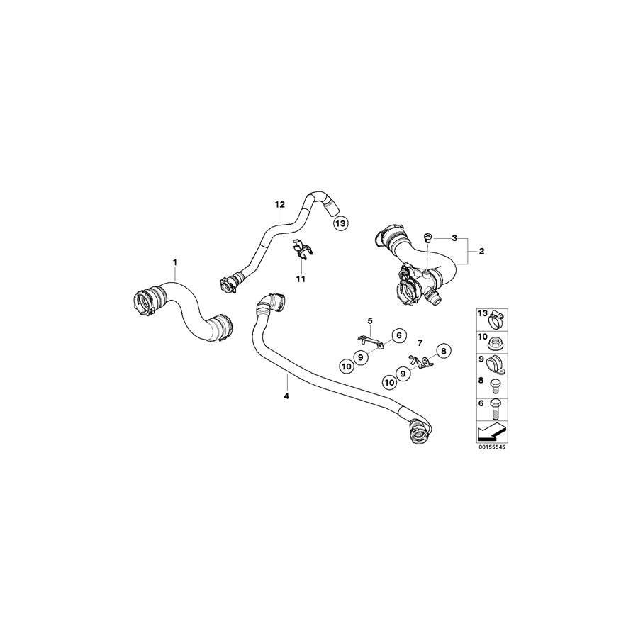 Genuine BMW 17123422786 E83 Bracket, Coolant Hose (Inc. X3 3.0i, X3 3.0si & X3 2.5si) | ML Performance EU Car Parts
