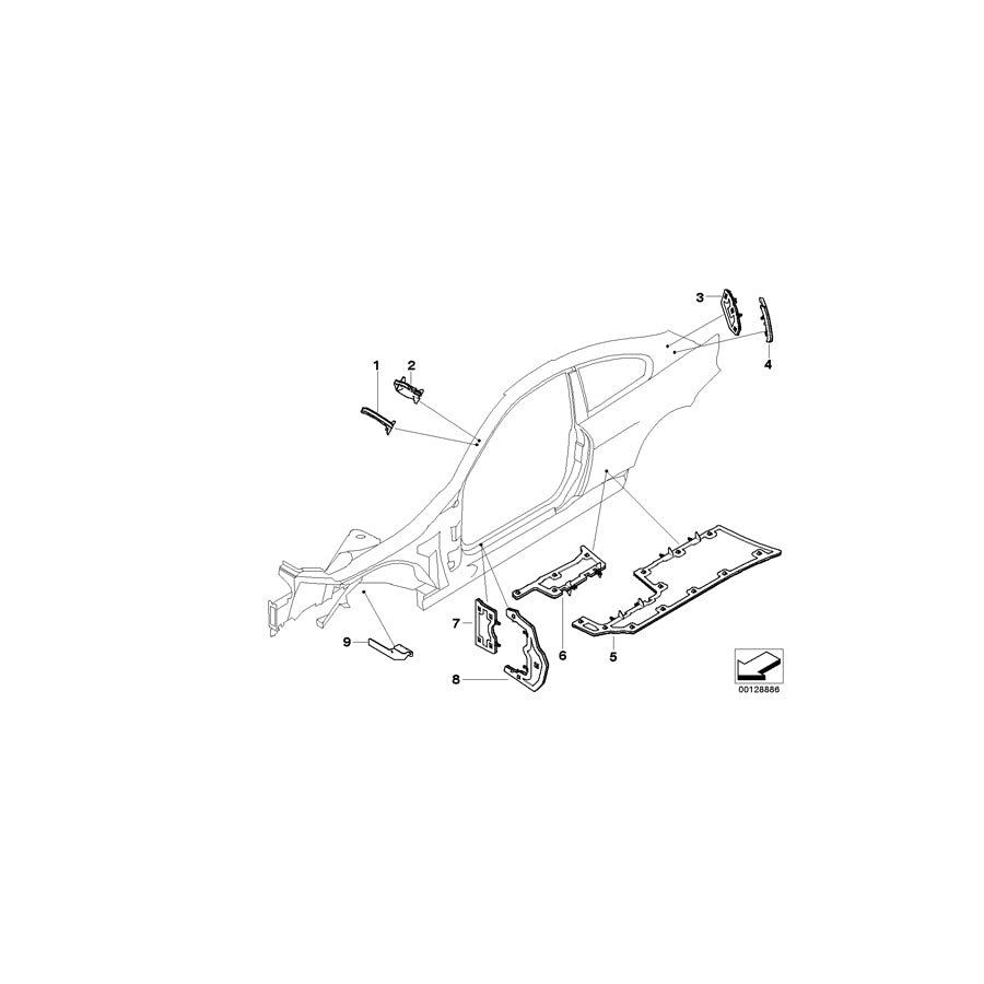 Genuine BMW 41147135326 E63 E64 Moulded Part F Supporting Strut, Right (Inc. 635d, 650i & M6) | ML Performance EU Car Parts