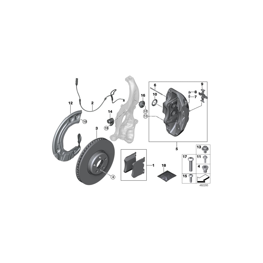 Genuine BMW 34116884758 G11 G12 Brake Caliper Housing Silver Right (Inc. 750i, 750LiX 4.0 & 750LiX 4.4) | ML Performance EU Car Parts