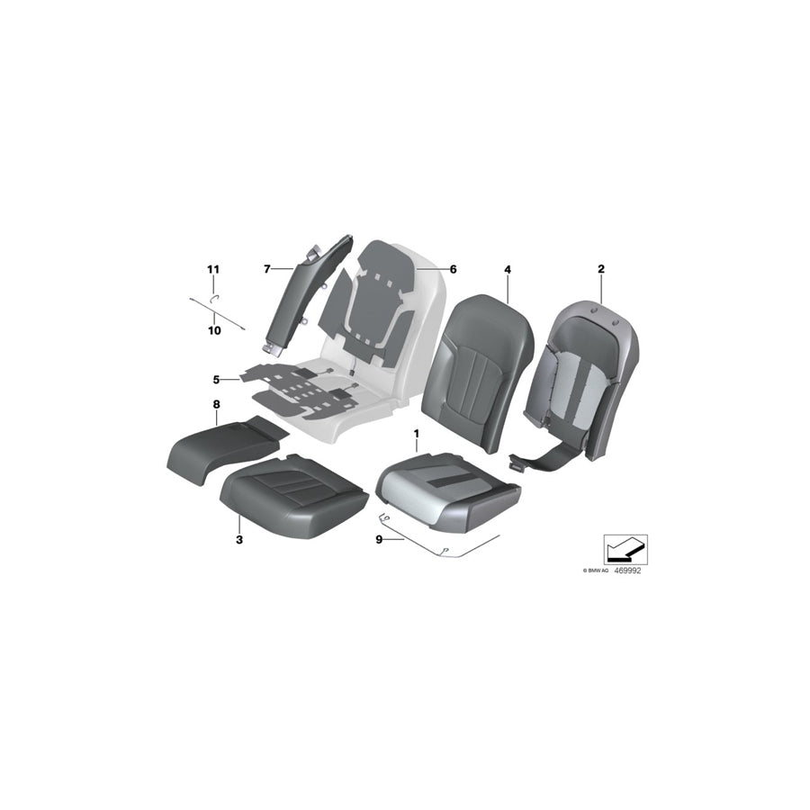 Genuine BMW 52108094835 G11 G12 Cover For Comfort Seat, Leather Left SCHWARZ (Inc. 750LiX, 730i & 745e) | ML Performance EU