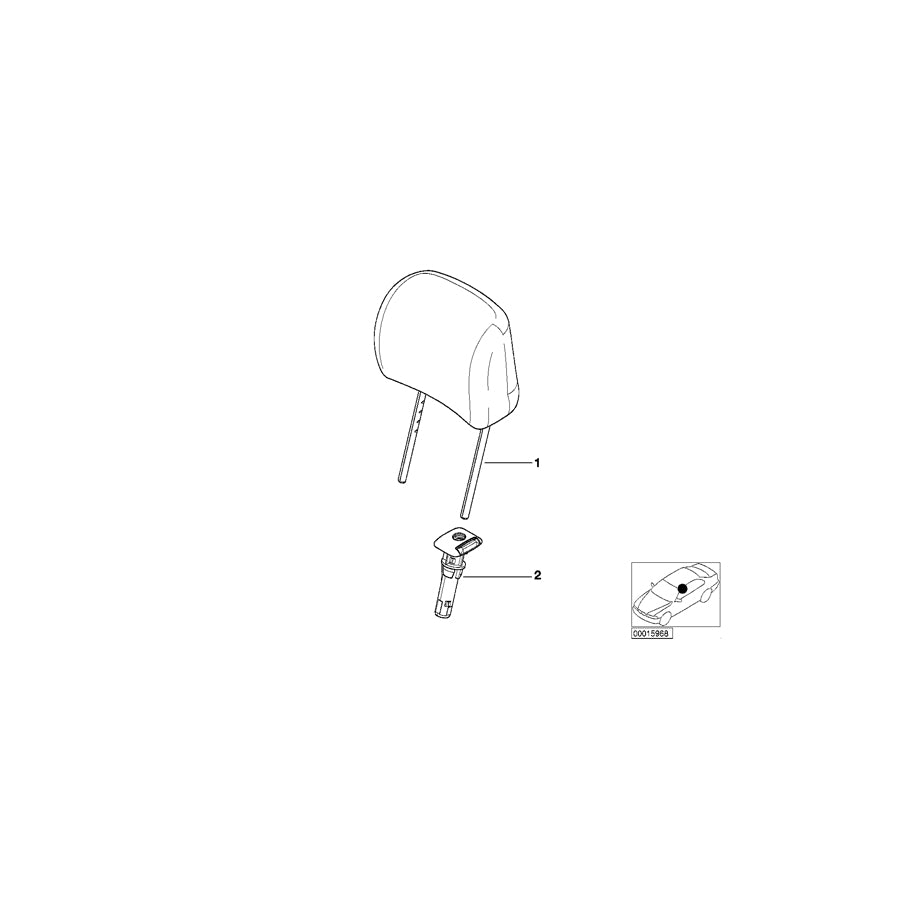 Genuine BMW 52107071093 E85 E86 Headrest Leather TRAUMROT (Inc. Z4 2.2i, Z4 2.5si & Z4 2.0i) | ML Performance EU Car Parts