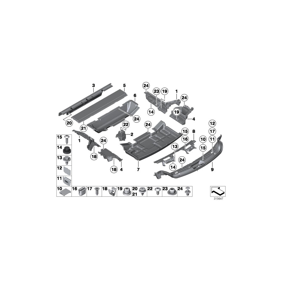 Genuine BMW 51479164449 F07 F07 Base For Floor Panel, Front Left (Inc. 535dX, 528i & 550iX 4.0) | ML Performance EU Car Parts