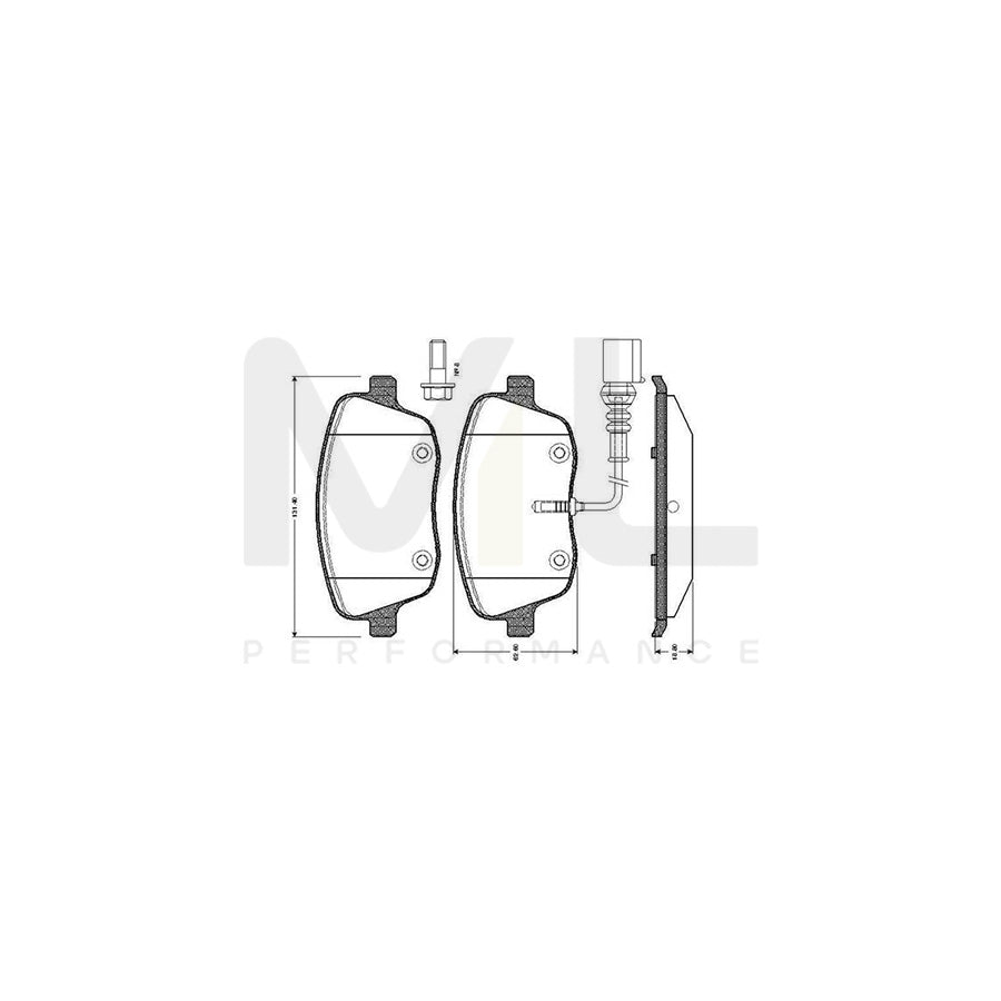 Bosch 0986Tb2382 Brake Pad Set Incl. Wear Warning Contact | ML Performance Car Parts