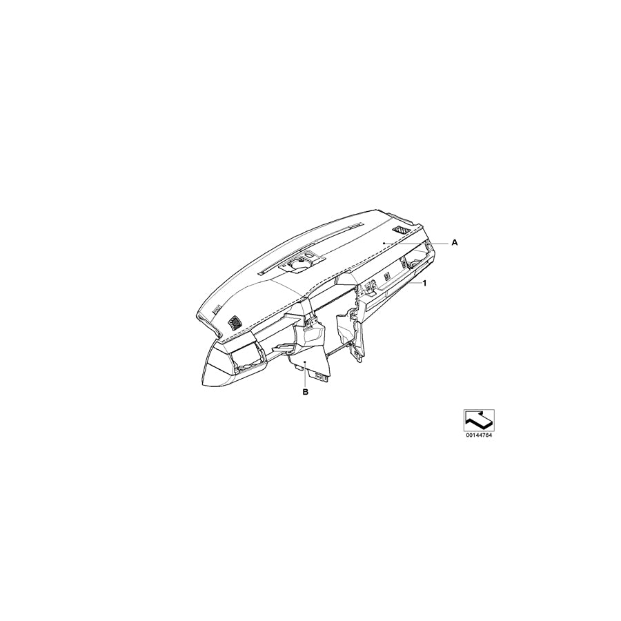 Genuine BMW 51457967233 E61 E60 Trim Panel Dashboard, Leather INDIVIDUAL (Inc. 530xd, 535d & 535i) | ML Performance EU Car Parts