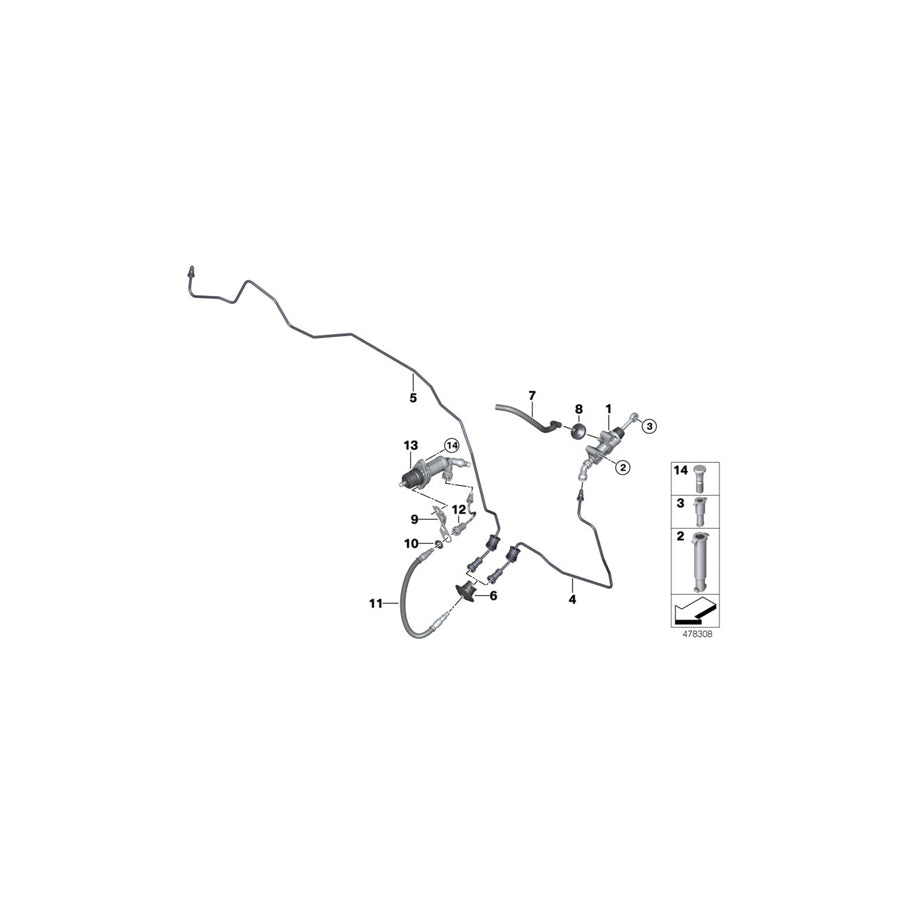Genuine BMW 21526871188 G20 G29 G01 Bracket, Clutch Line (Inc. 320d, Z4 20i & 318d) | ML Performance EU Car Parts