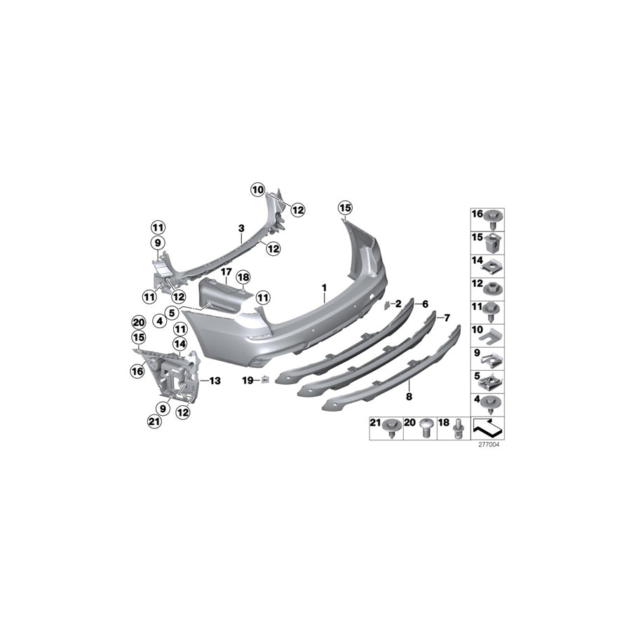 Genuine BMW 51128056128 F07 Cover, Bumper, Rear M (Inc. 550iX 4.4, 550iX 4.0 & 550iX) | ML Performance EU