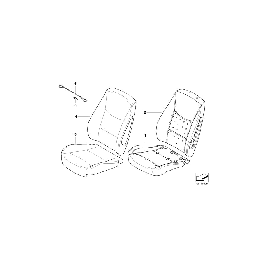 Genuine BMW 52106978865 E92 E92 Cover Backrest Leather Left SCHWARZ (Inc. 335i, 330xi & 335is) | ML Performance EU Car Parts