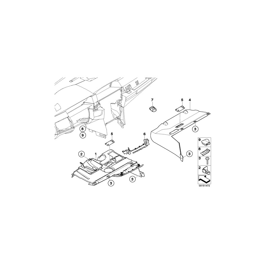 Genuine BMW 51457063227 E61 E60 Trim Panel Foot Controls SCHWARZ (Inc. 545i, 525xi & 520i) | ML Performance EU Car Parts